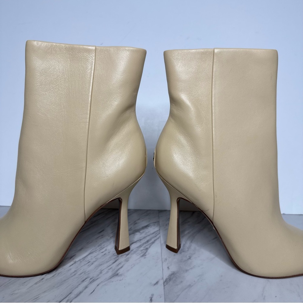 Sam Edelman Ella Pointy Toe Eggshell Leather Bootie 8 1/2 M - Picture 8 of 16